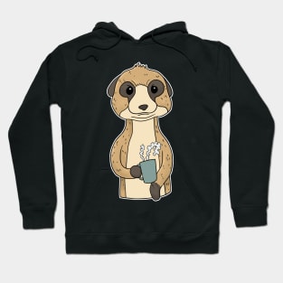 Grumpy Meerkat with Coffee Morning Grouch Hoodie